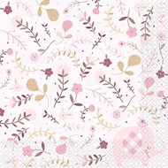 Pink Floral Elephant Luncheon Napkins - 16 Napkins/Pack or 192 Napkins/Case