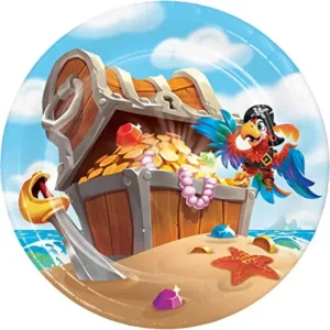 Pirate Treasure 7" Plates - 8 Plates/Pack or 96 Plates/Case