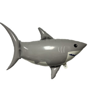 Shark Shaped Foil Mylar Balloon - 1 Balloon or 10 Balloons/Case