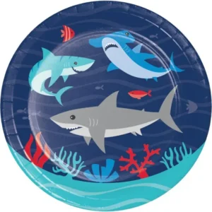 Shark Party 7" Plates - 8 Plates/Pack or 96 Plates/Case