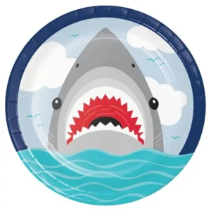 Shark Party 9" Plates - 8 Plates/Pack or 96 Plates/Case