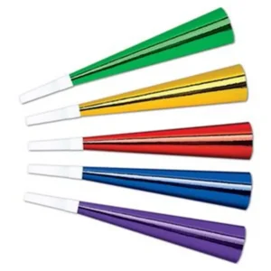 Shiny Foil 8" Party Horns - 144/Box