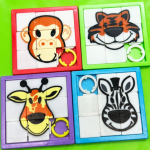 Zoo Animal Slide Puzzles, Assorted - 12 Puzzles/Bag