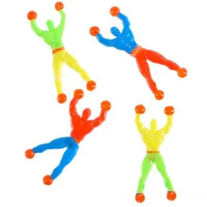 Sticky Wall Climbers, Assorted Colors - 12 Pieces/Bag
