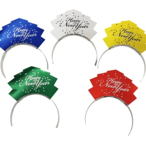 Happy New Year Tiaras, Foil, Assorted Colors - 25/Box