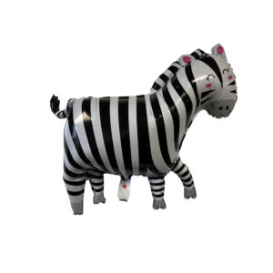 Zebra-Shaped 31" x 34" Foil Mylar Balloon - 1 Balloon