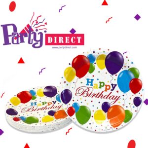 Birthday Balloon Jamboree, 7" Paper Plates - 50 Plates/Pack or 500 Plates/Case