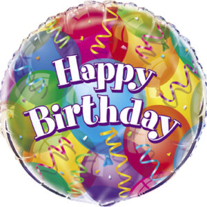Brilliant Rainbow 18" Round Foil Balloon - 1 Balloon or 5 Balloons/Case