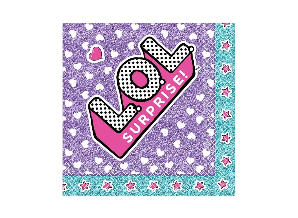 LOL Heart Surprise Beverage Napkin - 16 Napkins