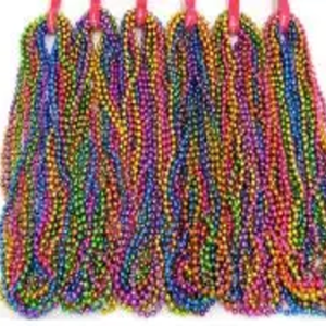 Neon Metallic Disco Beads - Per Dozen