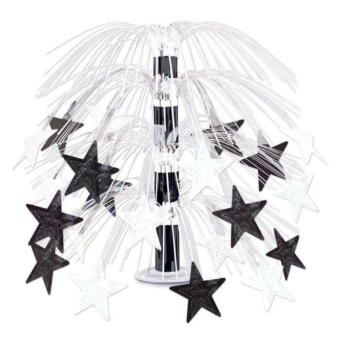 Black & Silver Star Metallic Table Fountain - 1 Centerpiece or 6 Centerpieces/Case