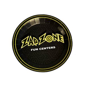 Zap Zone - Black & Yellow Custom 9" Plates - 1,000 Plates