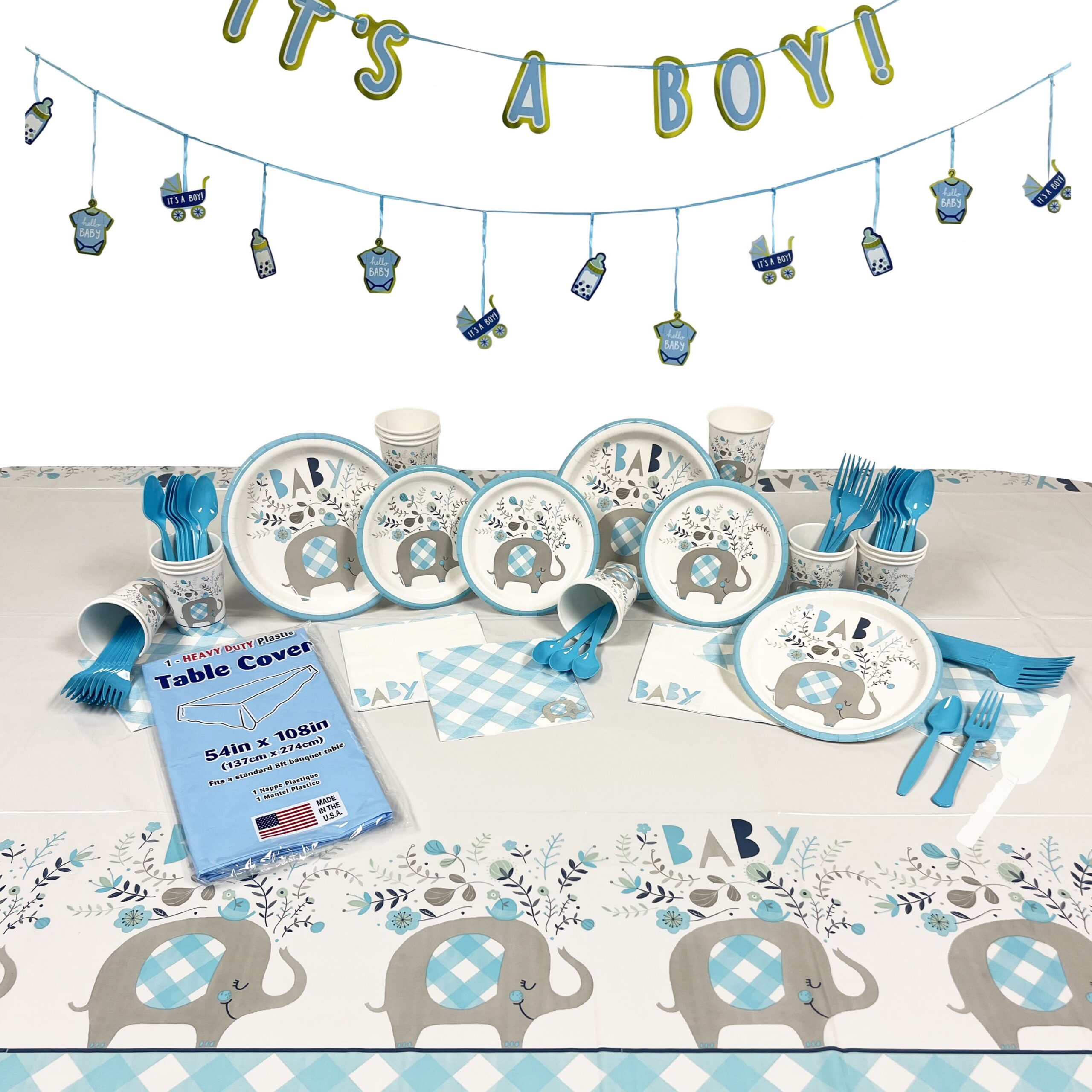 It's A Boy Baby Shower Deluxe Kit for 8 or 16 Guest