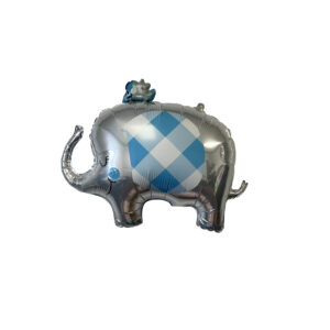 Blue Floral Elephant 29" Foil Mylar Balloon - 1 Balloon or 5 Balloons/Case