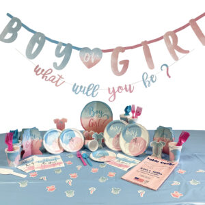 Gender Reveal Deluxe Party Kit for 8 or 16 Guest