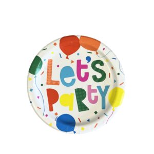 Birthday Colorful Balloon 7" Plate - 8 Plates/Pack or 96 Plates/Case