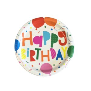 Birthday Colorful Balloon 9" Plate - 8 Plates/Pack or 96 Plates/Case