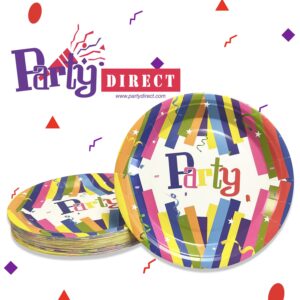 Rainbow Rave 9" Plates - 50 Plates/Pack or 500 Plates/Case