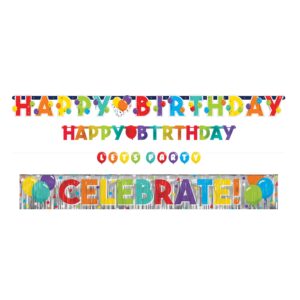 Birthday Celebration Banners - 4 Banners or 24 Banners/Case