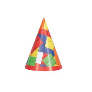 Building Blocks Party Hats - 8 Hats/Pack or 96 Hats/Case