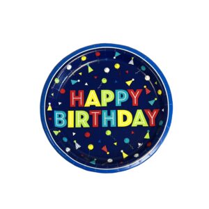 Festive Confetti Birthday 7" Plates - 8 Plates/Pack or 48 Plates/Case