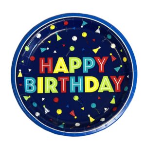 Festive Confetti Birthday 9" Plates - 8 Plates/Pack or 96 Plates/Case