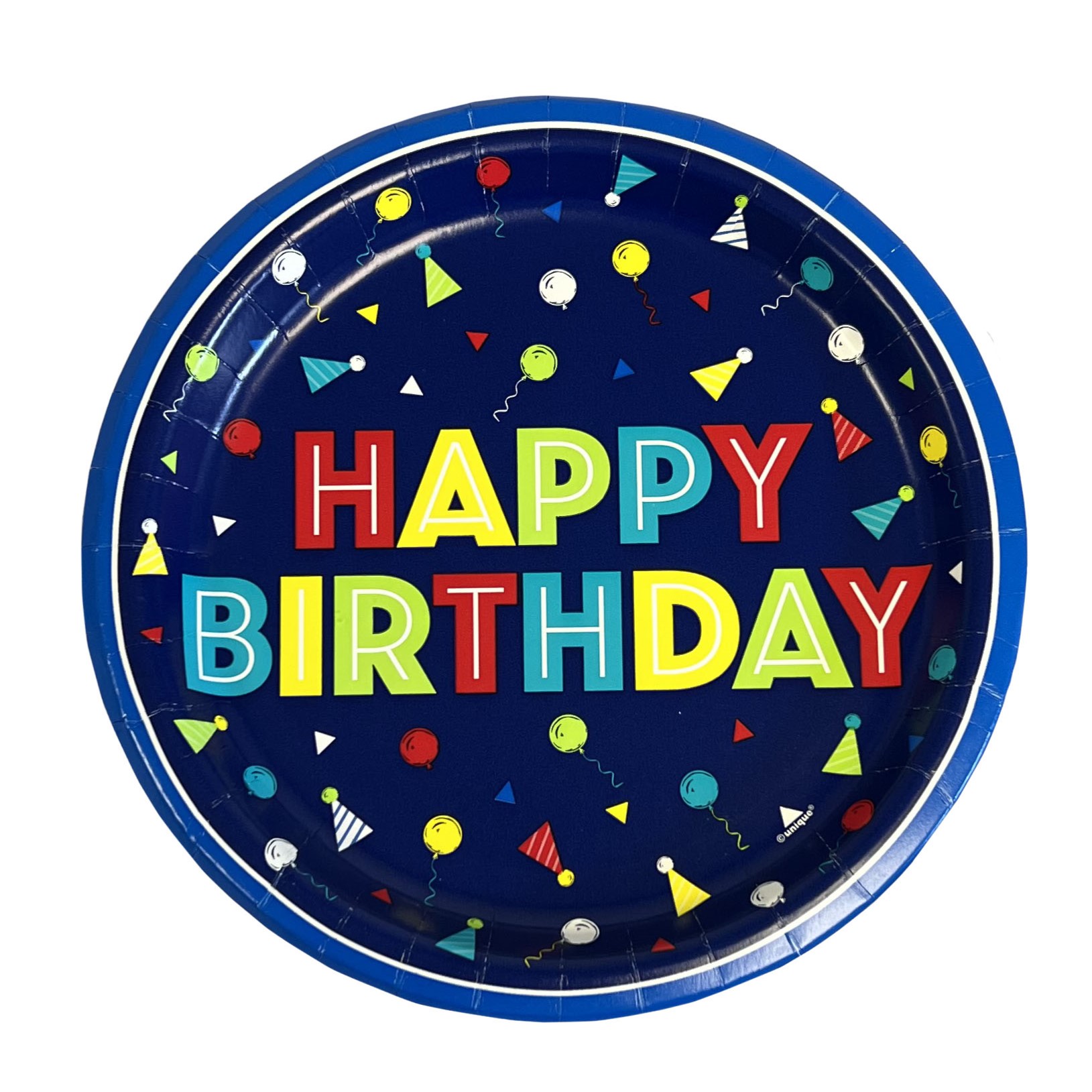 Festive Confetti Birthday 9" Plates - 8 Plates/Pack or 96 Plates/Case