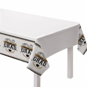 "Congrats Grad" Plastic Table Cover - 1 Table Cover