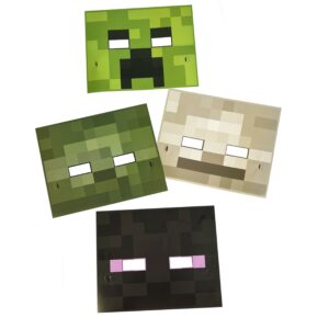 Minecraft Party Masks - 8 Masks/Pack or 96 Masks/Case