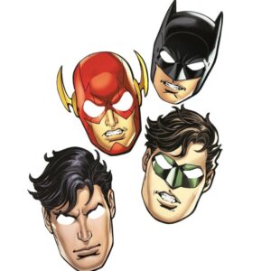 Justice League Party Masks - 8 Masks/Pack or 96 Masks/Case
