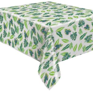 Tropical Leaves Foil Table Cover - 1 Table Cover or 12 Table Covers/Case