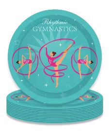 Gymnastics Party 9" Plates - 8 Plates/Pack