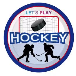 Hockey Party 9" Plates - 8 Plates/Pack