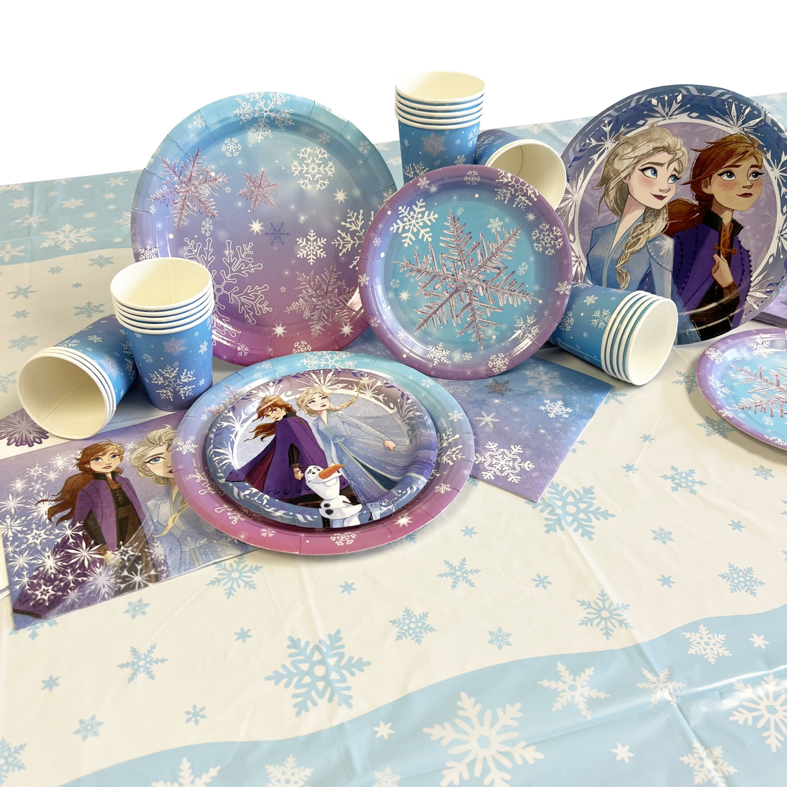 Snowflake Plastic Table Cover -1 Table Cover or 12 Table Covers/Case - Image 3