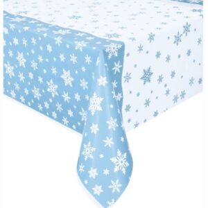 Snowflake Plastic Table Cover -1 Table Cover or 12 Table Covers/Case