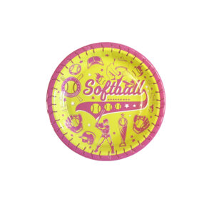 Girl's Softball Party 7" Plates - 8 Plates/Pack