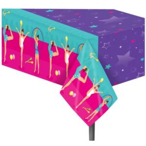 Gymnastics Party Plastic Table Cover - 1 Table Cover