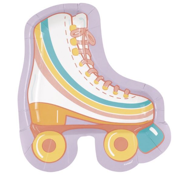 Retro Roller Skate 8.25" Plate - 8 Plates/Pack or 48 Plates/Case