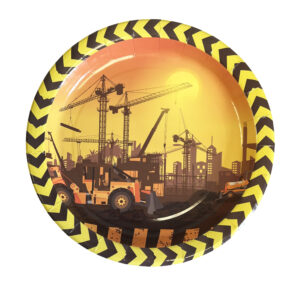 Construction 9" Plate - 8 Plates/Pack