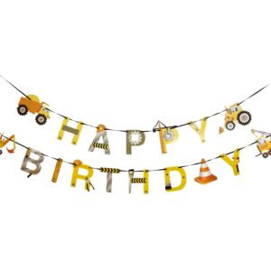 Construction "Happy Birthday" Double Banner - 1 Double Banner