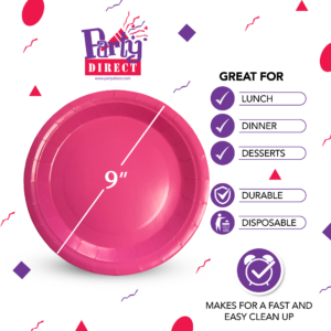 Jumbo Plastic Table Rolls - 1 Roll or 4 Rolls/Case - Hot Pink
