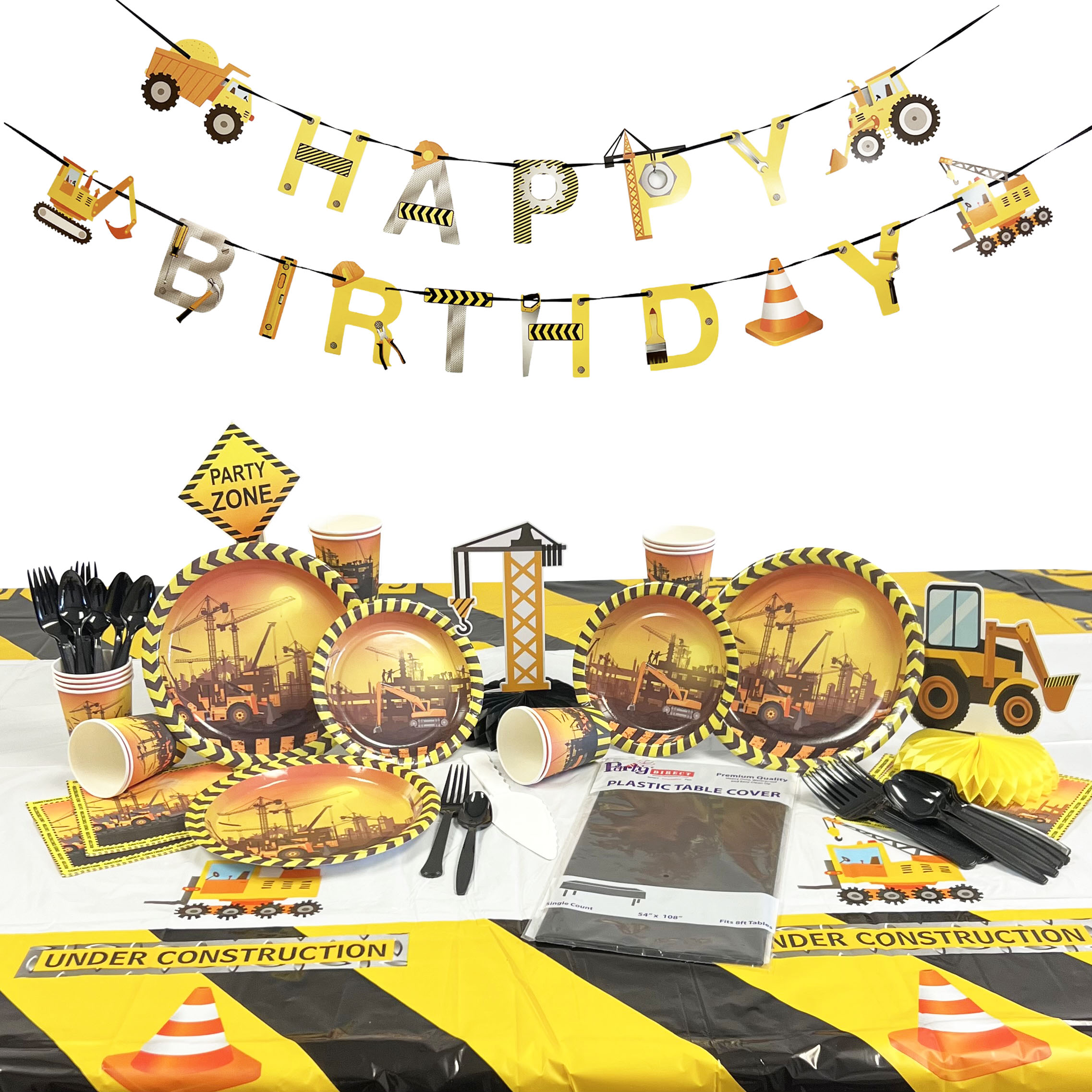 Construction Honeycomb Centerpieces - 1 Centerpiece or 8 Centerpieces/Case - Image 2