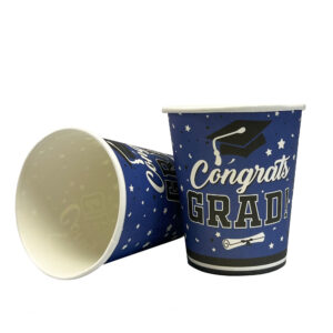 Blue & Black Graduation 9oz Cups - 10 Cups