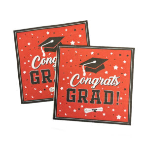 Red & Black Graduation Napkins - 20 Napkins