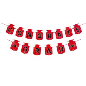 Red & Black Graduation "Congrats Grad" Double Banner - 1 Double Banner