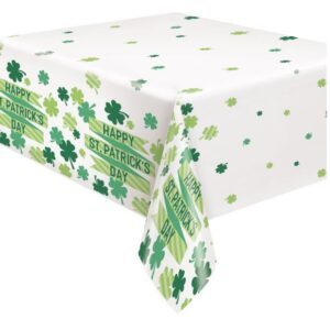 "Happy St. Patrick's Day" Plastic Table Cover - 1 Table Cover or 12 Table Covers/Case