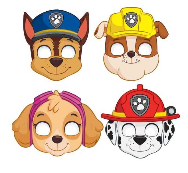 Paw Patrol Party Masks - 8 Masks/Pack or 96 Masks/Case