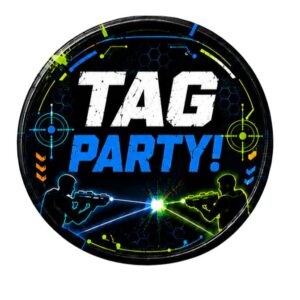 Tag Party 9" Plates - 50 Plates/Pack or 500 Plates/Case