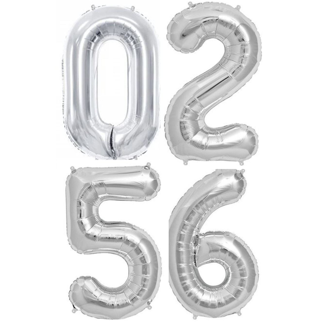 34" Silver, Number-Shaped Mylar Balloon, Numbers - 1 Balloon