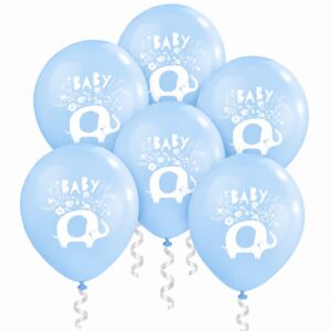 Blue Floral Elephant 12" Latex Balloons - 8 Balloons/Pack